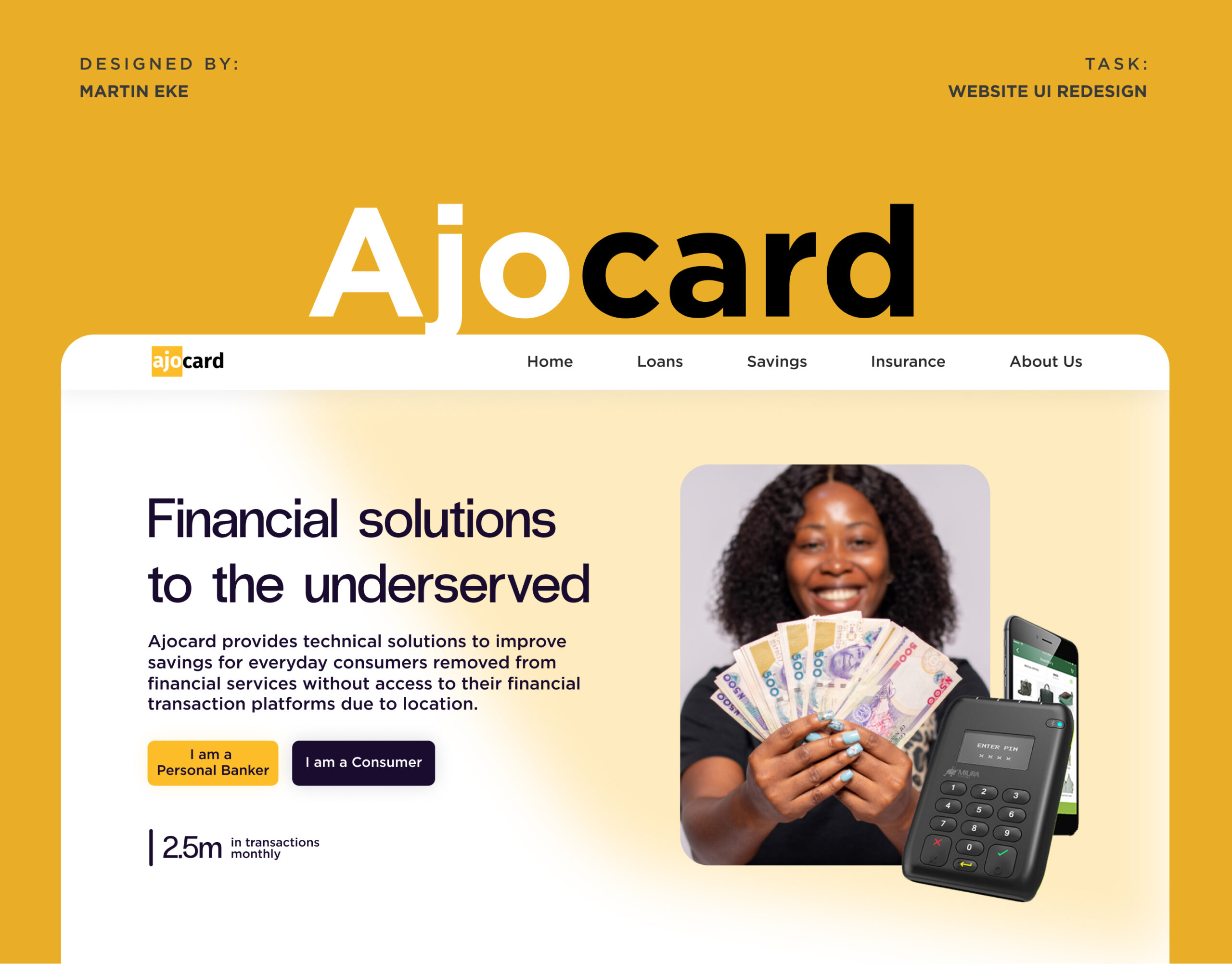 Ajocard | Fintech Website UI Redesign