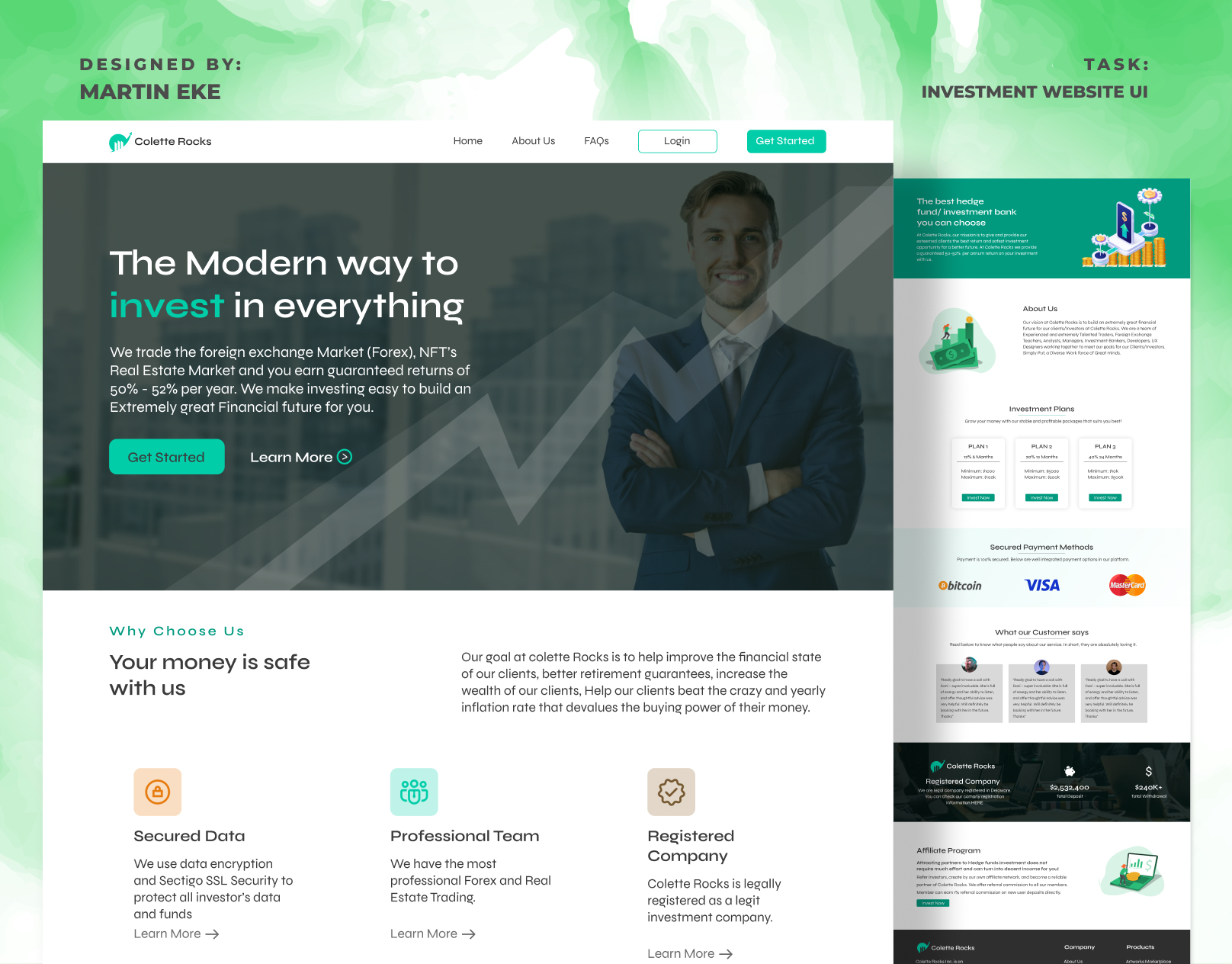 Colette Rocks – Hedge Funds Website UI