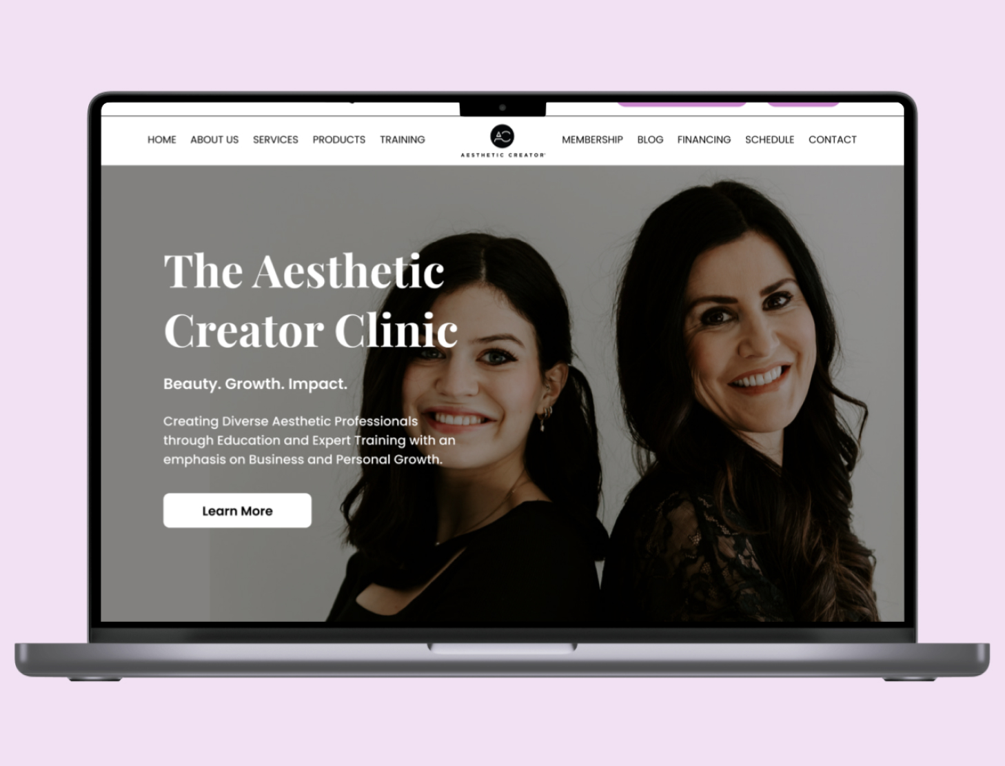 Aesthetic Creator Clinic Website UI Design