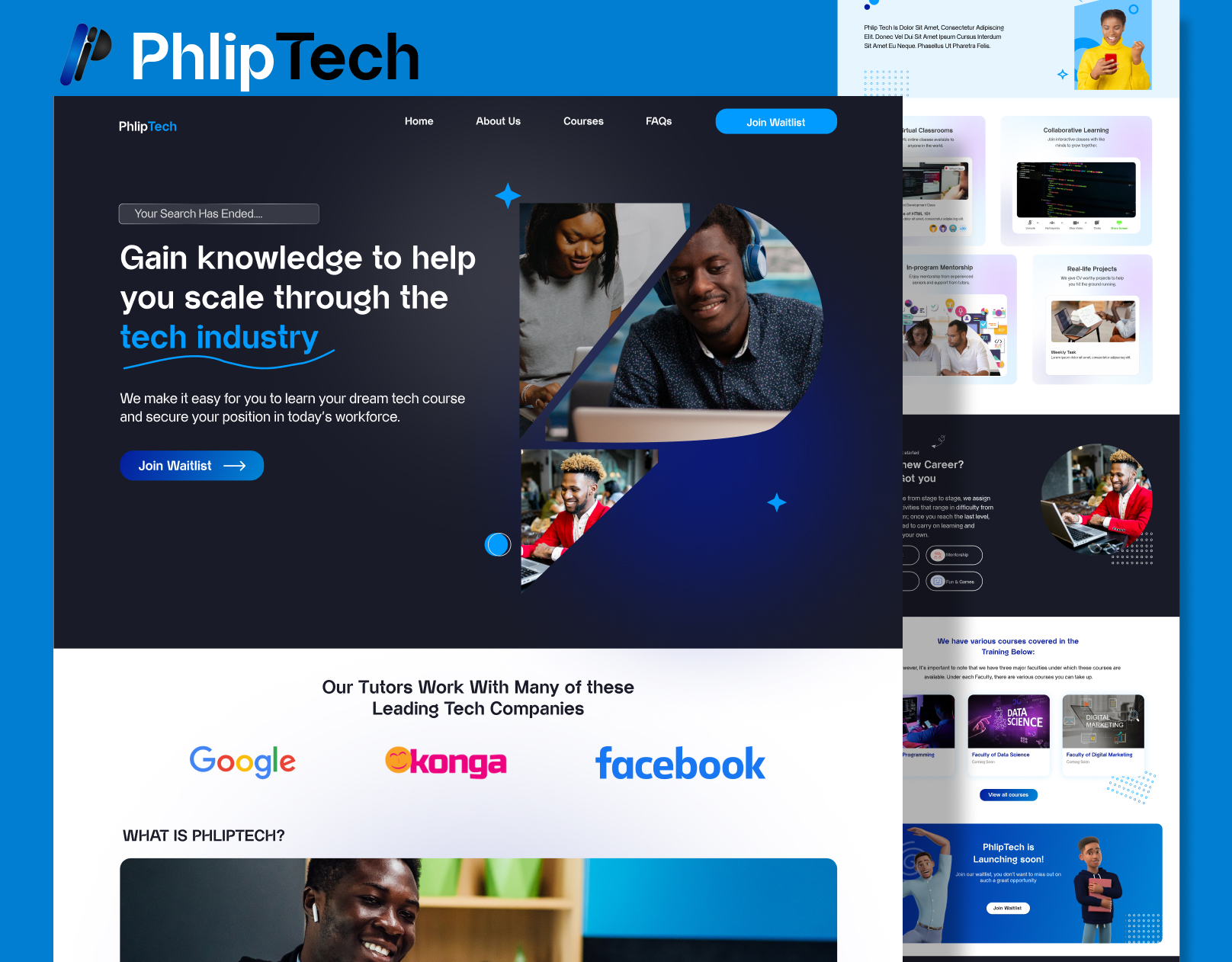 PhlipTech – Tech Institute Website UI Design