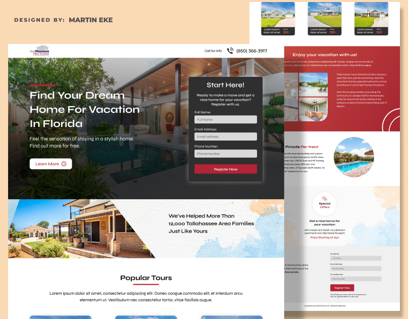 Real Estate Landing Page UI Design